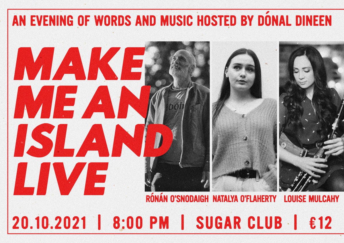 dineensparish's tweet photo. Incoming! The first in a series of Make Me An Island Live shows. Launching an autumn season of radio activity. Joining me will be three artists at the peak of their powers; @natalyaofla @ronanosnodaigh &amp; @mulcahy_louise https://t.co/qhZLzZ6YKb