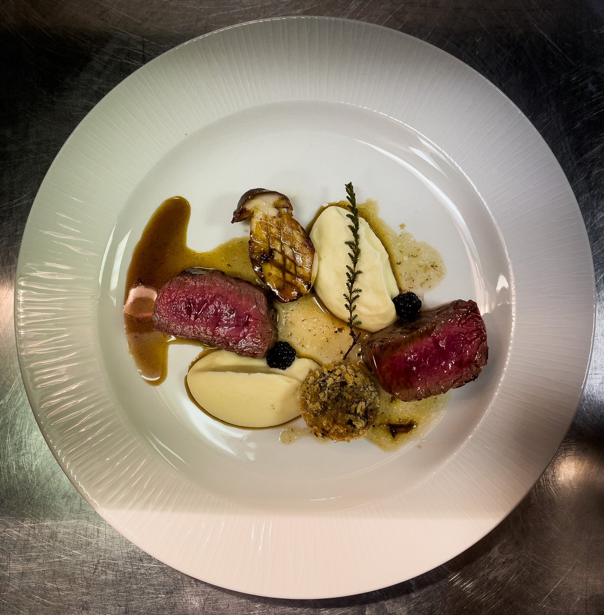 Can it get any more Scottish? Deer shot minutes from the kitchen, hand picked and pickled brambles, celeriac purée, ceps picked by the boys in the kitchen, venison jus, Heather and <a href="/Amy__Macdonald/">𝗔𝗠𝗬 𝗠𝗔𝗖𝗗𝗢𝗡𝗔𝗟𝗗</a> on the tunes… just need <a href="/frankieboyle/">Frankie Boyle Updates</a> with a bottle o ginger