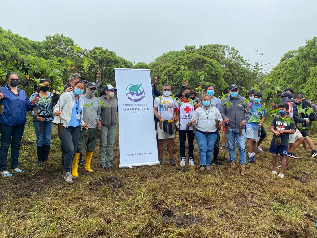 triatlongalapa1's tweet photo. #Triatlongalapagos2021 inició su agenda con la siembra de scalesia en área protegida de @parquegalapagos.
En el triatlón más bonito del mundo se hace comunión con la naturaleza.
#Bioseguro
#safetravels https://t.co/rZsVhWyUKK
