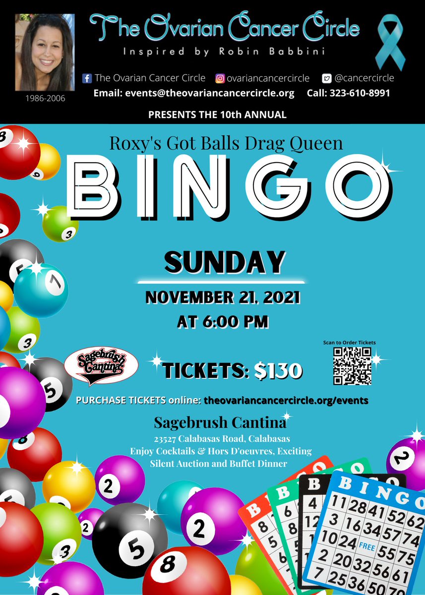 What’s a gynecologic oncologists favorite bingo number? Benign😄Our wonderful partner The Ovarian Cancer Circle is hosting Roxy’s Got Balls Drag Queen Bingo at Sagebrush Cantina! Purchase tickets at theovariancancercircle.org/events. See you all there!