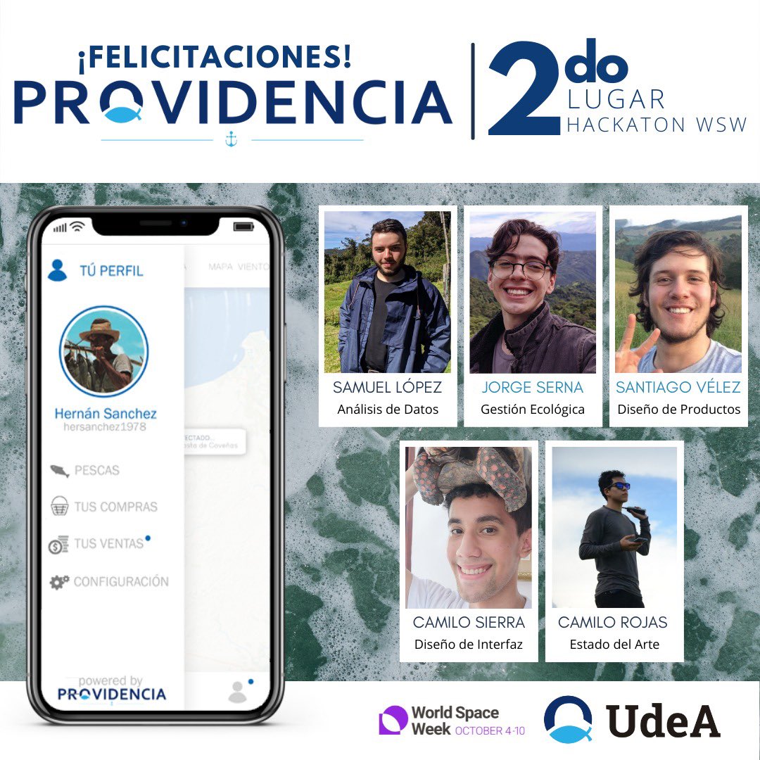 ¡GANAMOS! 🥳🥈🥳

Felicitamos a nuestros estudiantes ganadores de la Hackathon Espacial <a href="/WSWColombia/">World Space Week Colombia 2021</a> 🥳🤩
Un orgullo que estén aportando a la solución de desafíos del país 🇨🇴 mediante el uso de datos satelitales y tecnologías espaciales 🛰📡.