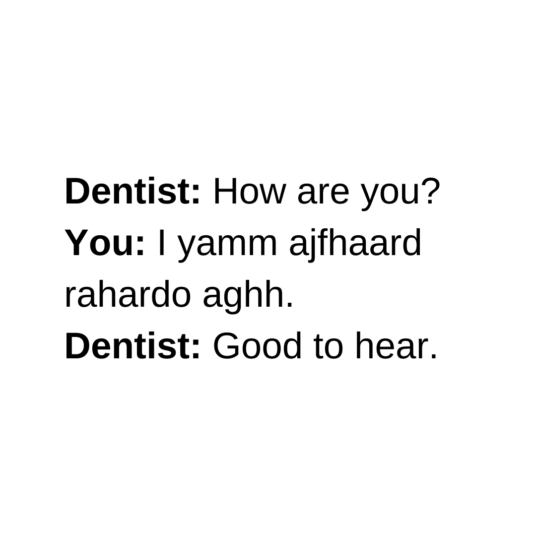 MayConteDDS's tweet photo. You'd be surprised how much we understand!😂😂 Happy #Friday!! #fridayfun #dentaljoke https://t.co/u72LassvCM