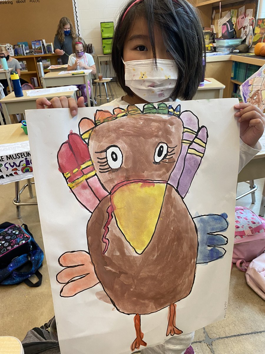 MrsEmburysClass's tweet photo. Gobble gobble - check out these turkeys and their awesome art! https://t.co/uxQqEZbook