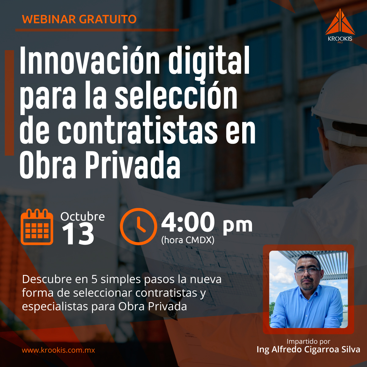 KrookisPro's tweet photo. Únete a nuestro webinar gratuito el miércoles 13 de octubre en punto de las 4:00 p.m.
Conocerás la plataforma en la que encontrarás contratistas, más de 30 perfiles de especialistas y el equipo de construcción que requieres para tus obras. Regístrate aquí. https://t.co/lH3bdpwcId https://t.co/85MyHmkxlr