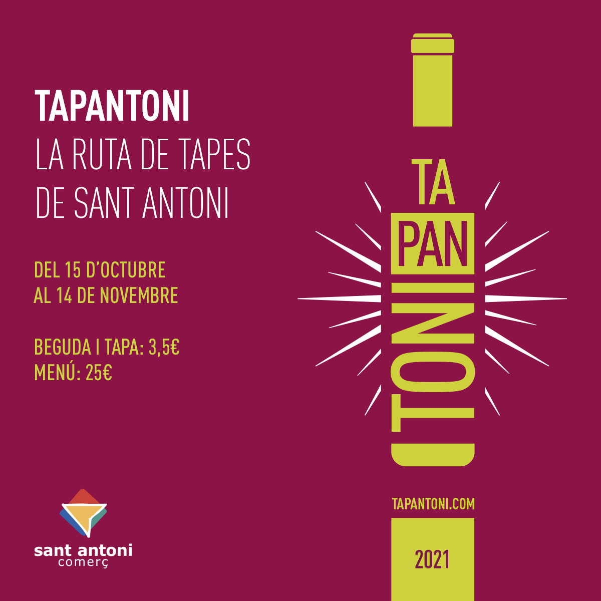 Torna el #Tapantoni amb una edició q té com a protagonista el vi de DOs catalanes, en el marc de la #Setmanadelvicatala de l' @incavicat tapantoni.com @ccamcat @eixosbcn