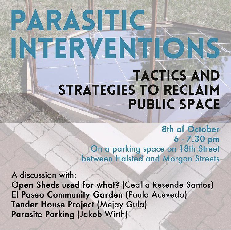 Tonight we are talking about tactics and strategies to reclaim public space. Come by if you are interested. On 18th Street between Halsted and Morgan Street.
