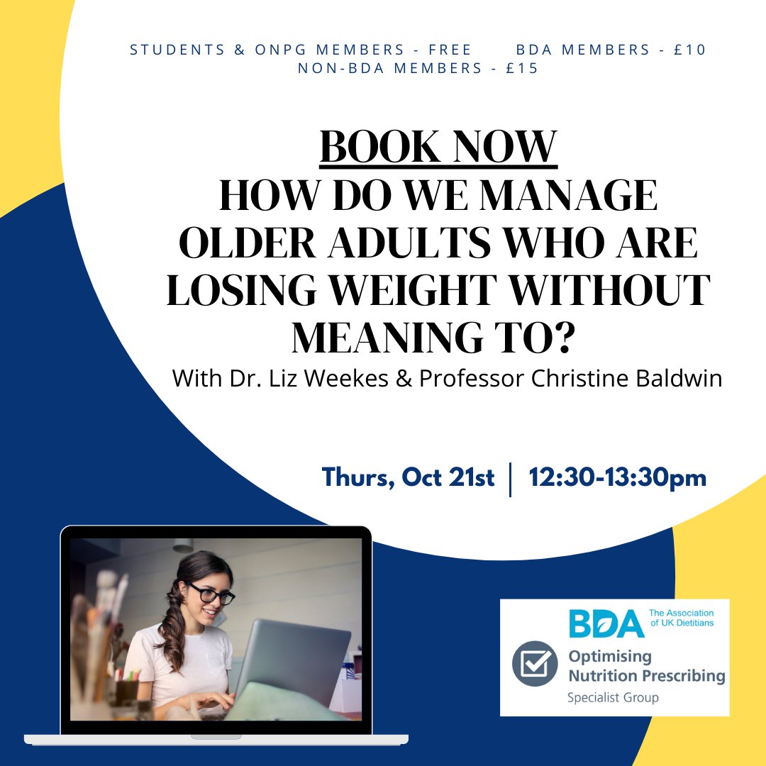 BDA_ONPG's tweet photo. THURS 21ST OCT, 12:30-13:30PM
🎟️BOOK NOW: https://t.co/JO7QZOVtXy
🌟SPEAKERS: Professor Christine Baldwin and Dr. Liz Weekes
#WhatDietitiansDo #TrustADietitian #RDs #RD2B #AHPs #HCPs #GetToKnowONPG #Dietitians #PrescribingSupport #MedicinesOptimisation #MedsOp #CPD https://t.co/lZSHNZmpxE