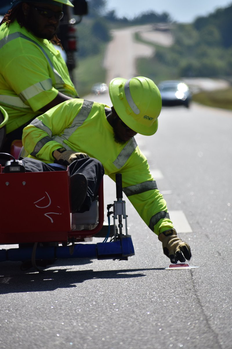 GADeptofTrans's tweet photo. Read the summer issue of the #GeorgiaMilepost to learn how the Georgia DOT - East Reflective Pavement Marker Program exceeded production goals and led to increased nighttime driving visibility and safety for travelers. https://t.co/KfYT7msThp https://t.co/RP54KGj32G