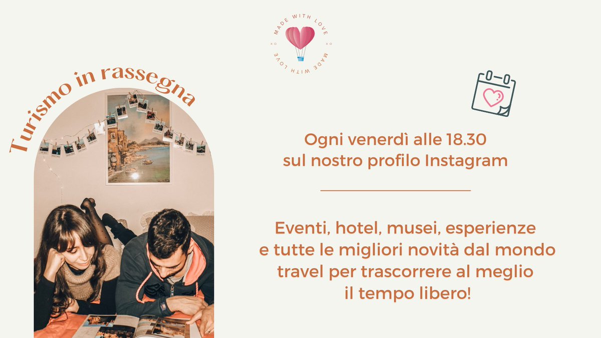 Ci seguite già sul nostro profilo #Instagram? 🤗
Come ogni venerdì che si rispetti, trovate nelle stories nuove idee per trascorrere al meglio il vostro #weekend con gli spunti e le novità della nostra rubrica #Turismoinrassegna!
bit.ly/turismoinrasse…