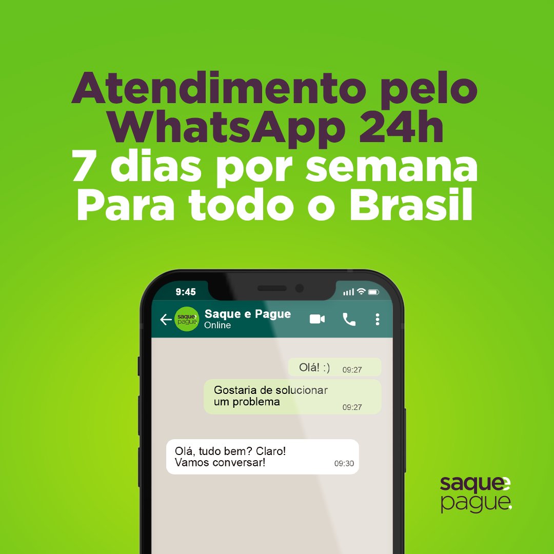 saquepague's tweet photo. Agora temos um canal no Whatsapp para atendê-los da melhor forma possível! Ele funciona 24 horas, 7 dias por semana para todo o Brasil!

Acesse e saiba mais: https://t.co/qI49MH05Y0
.
.
 #saqueepague #atendimento #falecomasaque https://t.co/CO9tMEnOPz
