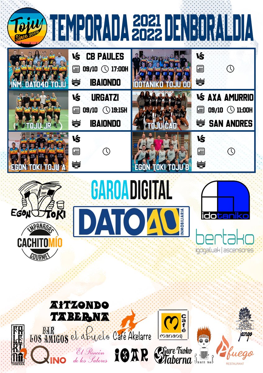 CBToju's tweet photo. Aquí os traemos el recordatorio de los partidos de este fin de semana
#TojuNac #TojuJR #TojuCAD #TojuFamily #ProximaJornada https://t.co/K1iCpGqBTr