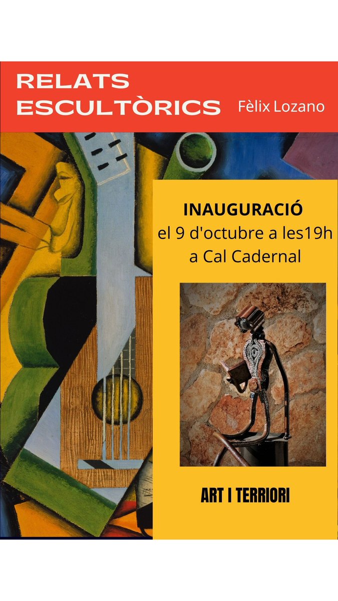 Ajunt_Salomo's tweet photo. Dissabte 9/10 inauguració #exposició #escultura Felix Lozano #calcadernal #Salomó #baixgaià https://t.co/oljBR4Jeiv