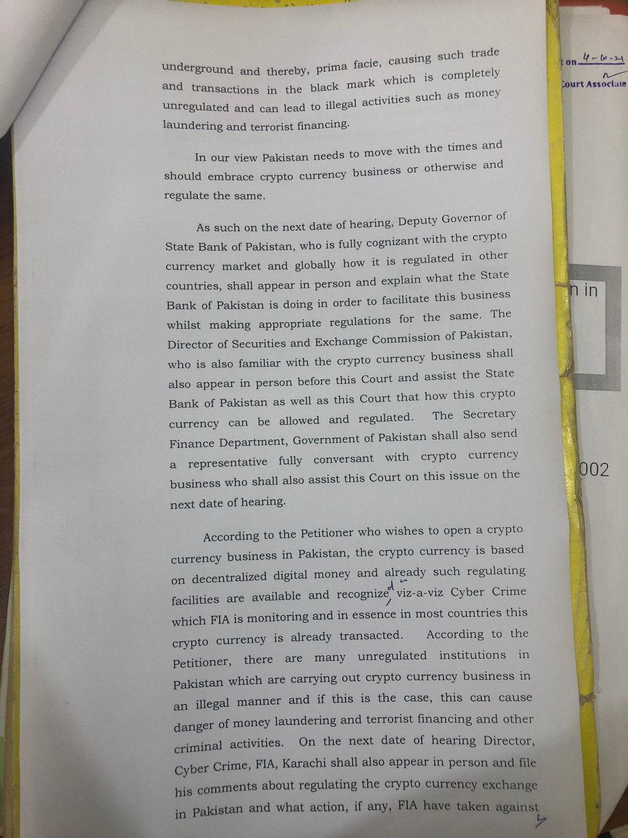 The first ever petition for crypto ban in Pakistan is now reaching its  conclusion as Honourable Justice gave following order