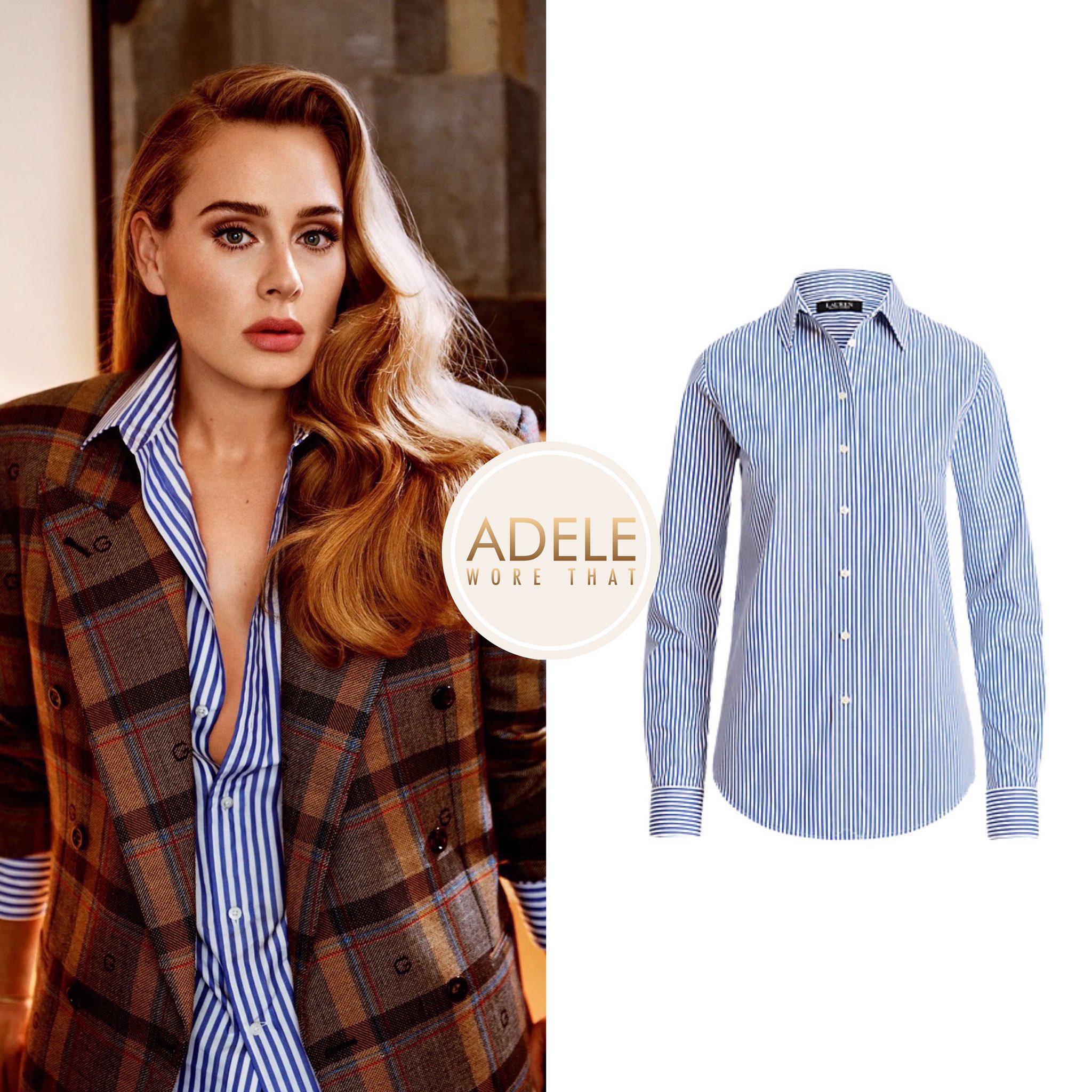 Where can I find a brown plaid blazer with blue like Adele wore in her  recent vogue shoot? : r/findfashion