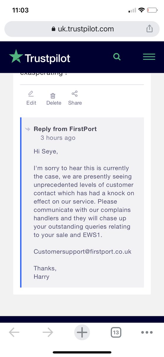 SeyeFagbuyi's tweet photo. @FirstPortUK @FirstPortHelp Please do not patronize me by sending this response to my review…There is no access to your “complaint handlers” ! We’ve sent numerous messages to your complaints team, they do not respond, it has been 60 days of waiting ! #firstportuk https://t.co/BuOPGx6LBE