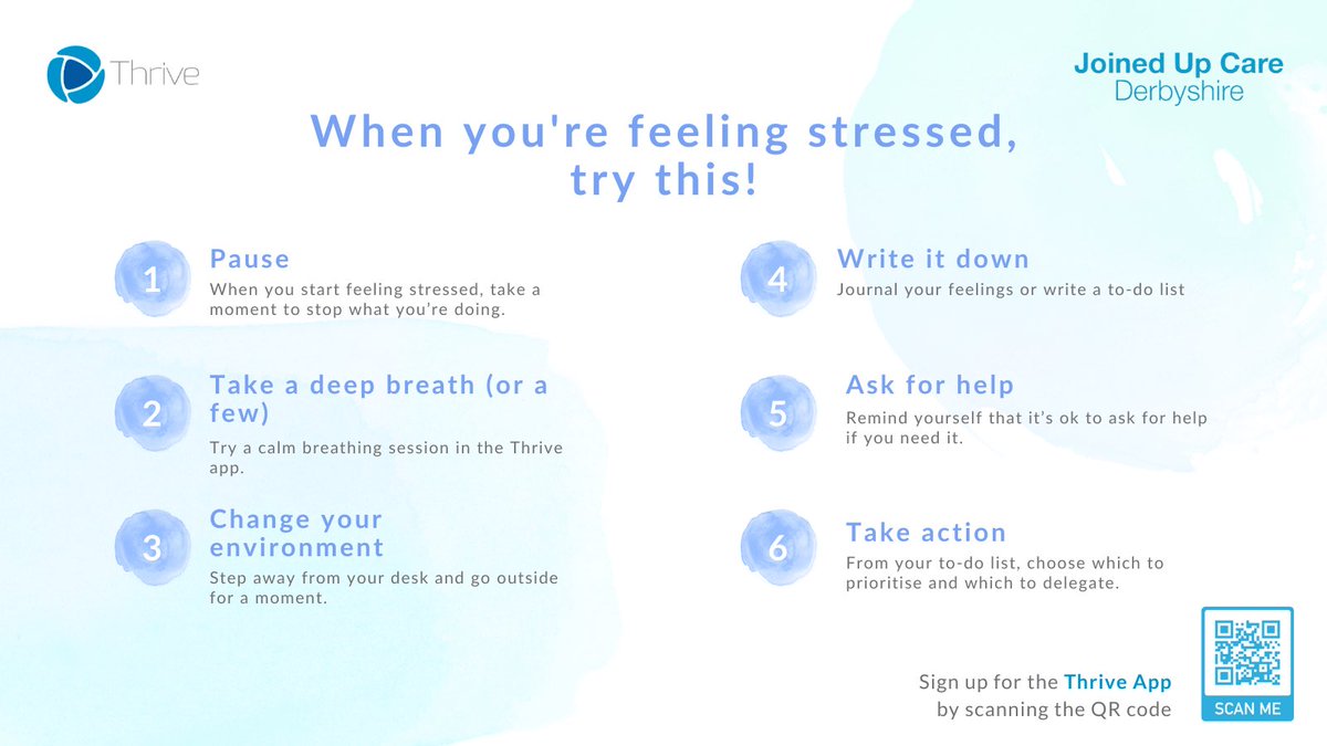 UHDBWellbeing's tweet photo. Feeling stressed or uneasy? Some helpful tips from @ThriveAppsUK 
Try downloading their app to monitor and help manage your mental health 🤲

https://t.co/OlVKOExacC https://t.co/5kUhXttN03