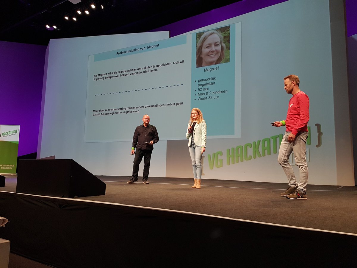 AlbertScholte's tweet photo. #teamnoord presenteert VG Fix, dé oplossing om minder tijd kwijt te zijn aan roosteren #vghackathon @SameninCosis @KonVisio @dezijlen @Vanboeijentweet https://t.co/4slmIqoqY9