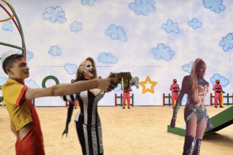 cocoxpri's tweet image. what REALLY happened in squid game @thequeenpri @jimbodragclown #bitchimbusy #tastetestchallenge #DragRace #SquidGame