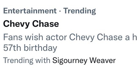 Why is message wishing Chevy Chase a Happy 57th Birthday? I thought message knew how to \"Fact Check\"? 