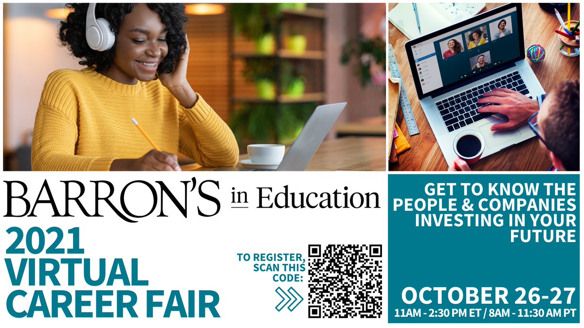 Barron's in Education is hosting a two-day virtual career fair with presentations from Carson, Dow Jones, LinkedIn, Merrill Lynch, Morgan Stanley, Northwestern Mutual, T. Rowe Price, and more! Don't miss it, register today bigmarker.com/series/bie-202…