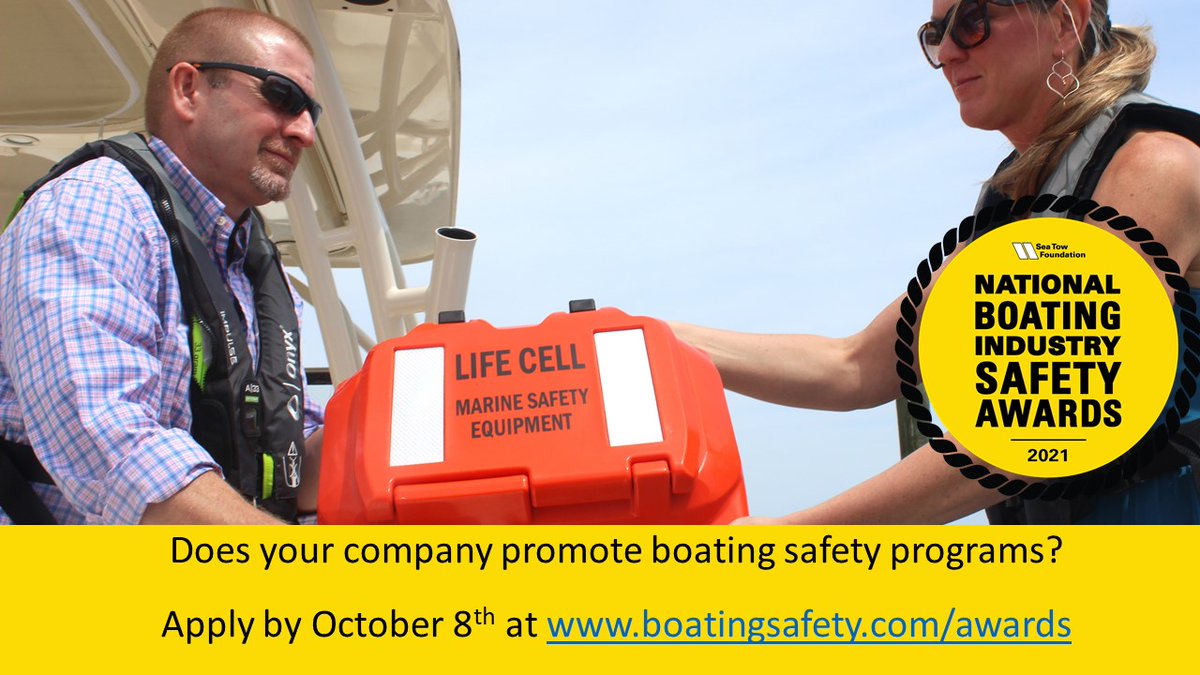 There's still time to enter!
Does your for-profit company promote boating safety programs? If you'd like to be recognized and rewarded for this, apply for the National Boating Industry Safety Awards by October 8th at boatingsafety.com/awards. #boatingsafety