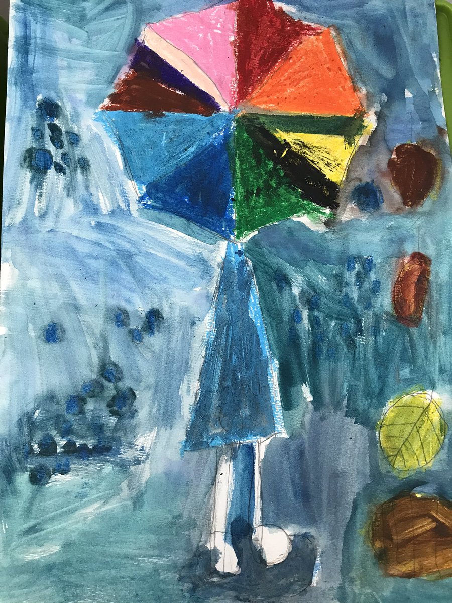 Grade 1’s creating Colour Wheel umbrella art 💦