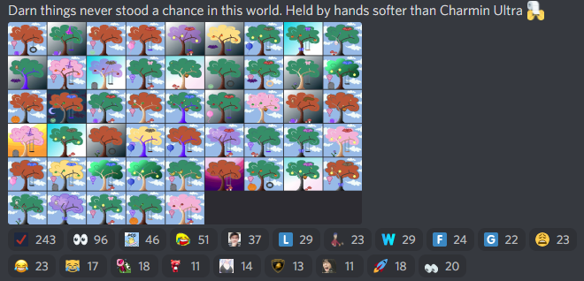 YankiCrypto's tweet photo. @NFTreesOnSol are flying under the radar!!

- Cheap Mint ✅
- Simple Cool Art✅
- Transparent team - Best interest of the community at heart ✅
- Introduced a 'Lumberjack' to REGULARLY axe down tree's from paper hands then BURN- making it deflationary !🔥

#26 in Vol @solanalysis https://t.co/0UE0iVp6il