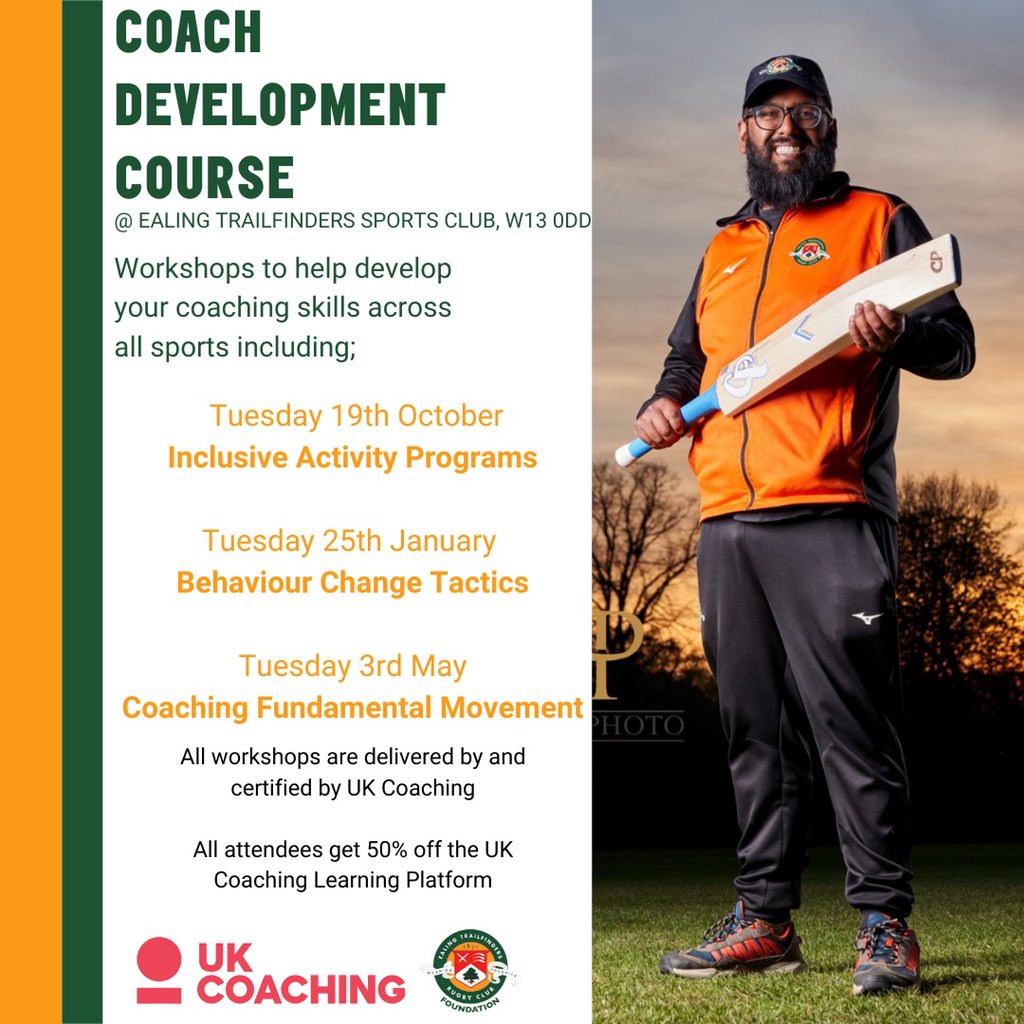The Ealing Trailfinders Foundation All Sports Coaching Forum

You are all invited to a free coach development workshop.  
This is a non sport specific project aimed at developing the craft of coaching.