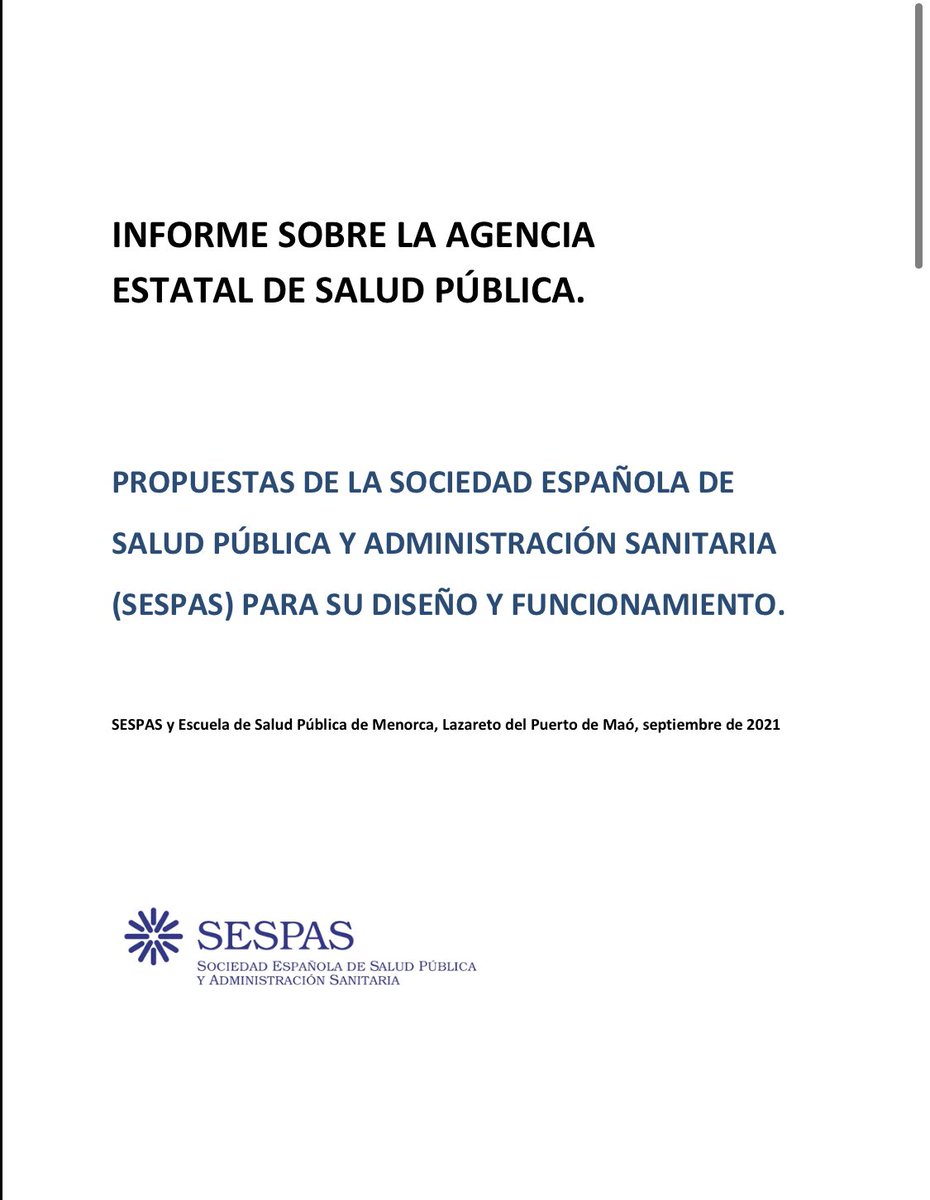 sespas's tweet photo. Contribuimos al proceso de creación del futuro #CESaludPública con un nuevo #InformeSESPAS monográfico que recoge recomendaciones y propuestas para su configuración, desde una perspectiva científica, técnica e independiente https://t.co/u9Xny0CKEg @sanidadgob @SaludPublicaEs https://t.co/nn03BZelhI