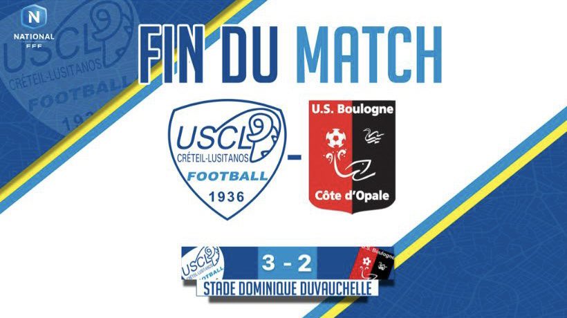 uscreteil's tweet photo. C’est fini à Créteil ! VICTOIRE de l’USCL qui lance ENFIN sa saison ! Menés par l’@usbco_officiel les Béliers n’ont jamais baissé les bras et ont logiquement inversé la tendance grâce à un doublé de Diarra et un but de Chergui ! Celle-là, elle fait du bien ! 
3️⃣ - 2️⃣ #USCLUSBCO https://t.co/Wgqey6kw8g