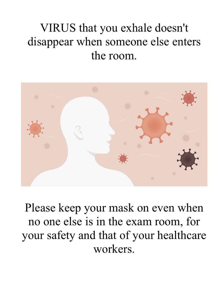 BATHROOMS. RESTAURANTS. SCHOOL CLASSROOMS. OFFICES. Not just hospitals and clinics. The virus can linger in the air for hours. Forget outdated 6-feet droplet 💧rule. Huge superspreading outbreaks from aerosols have been documented. REPEAT: #COVIDisAirborne - pass it on! #COVID19