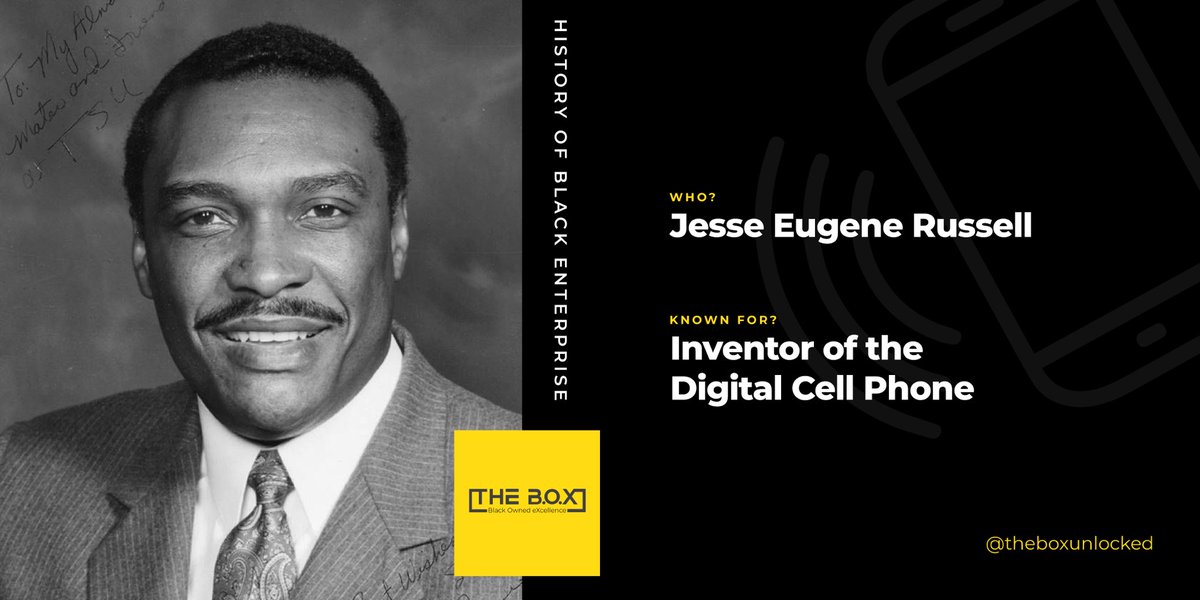 Meet Jesse Eugene Russell, innovator of the Digital Cell Phone 📱💡 
 
A pioneer, he revolutionised the wireless communications industry paving the way for the 5G tech we so knowingly love today!  🤳🏿 

#BlackEnterprise
#DigitalTransformation
#blackhistorymonth
