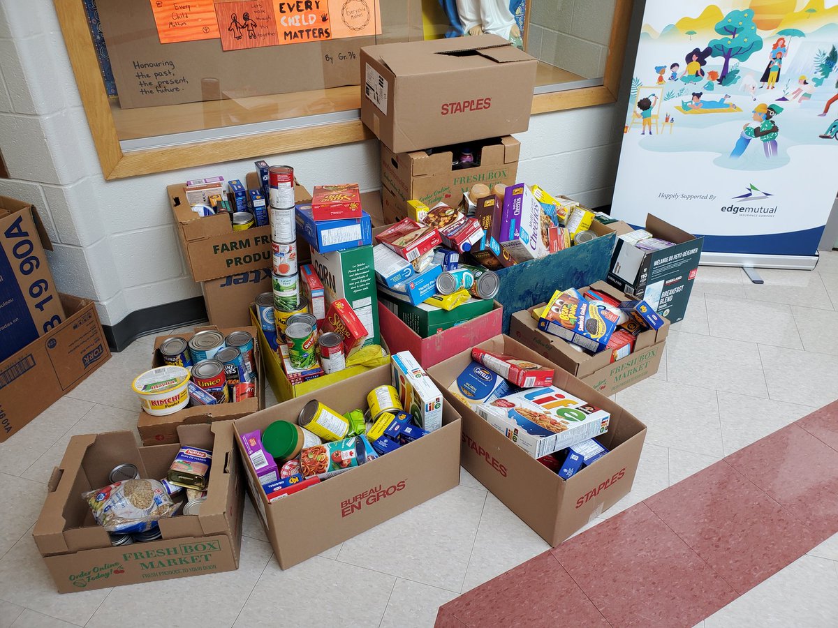 StMaryHuskies's tweet photo. Thank you to Mrs. Szczepko and Ms. Weber's kindergarten class for organizing our food drive! Our school community generously donated over 600 items to the community pantry! Our kindies even delivered some of the items! Way to go Huskies! https://t.co/MXoxbReq81
