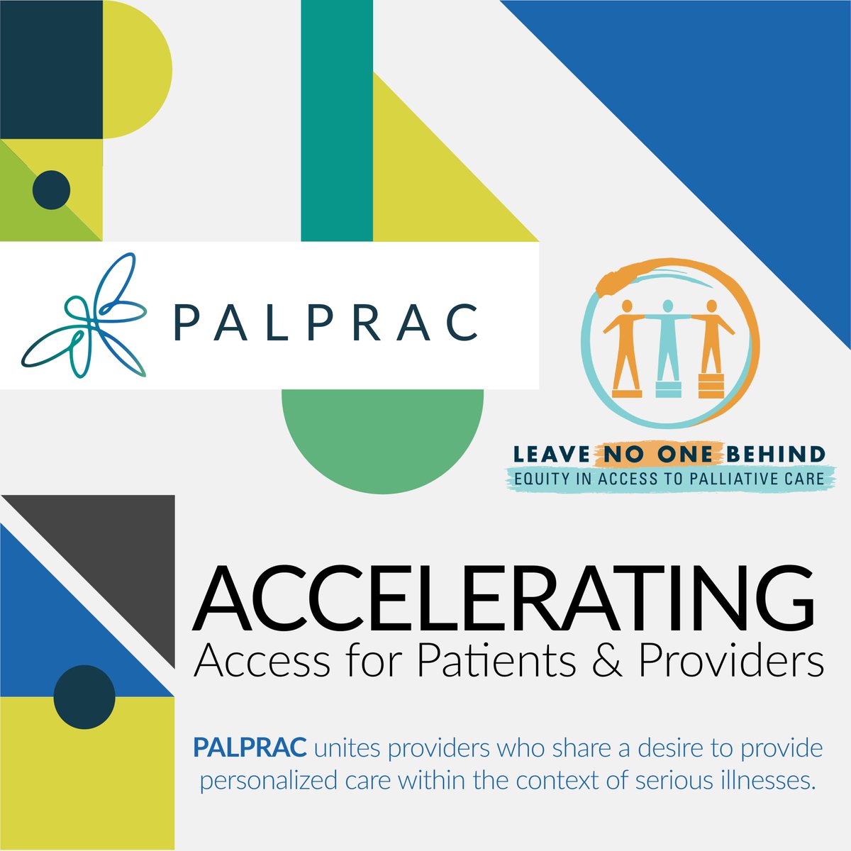 #PALPRAC support equity in access to #PalliativeCare which means we #LeaveNoOneBehind.  Together, we unite providers who share a desire to provide personalised care within the context of serious illness.  Palliative Care teams offer quality care to patients &amp; their families.
