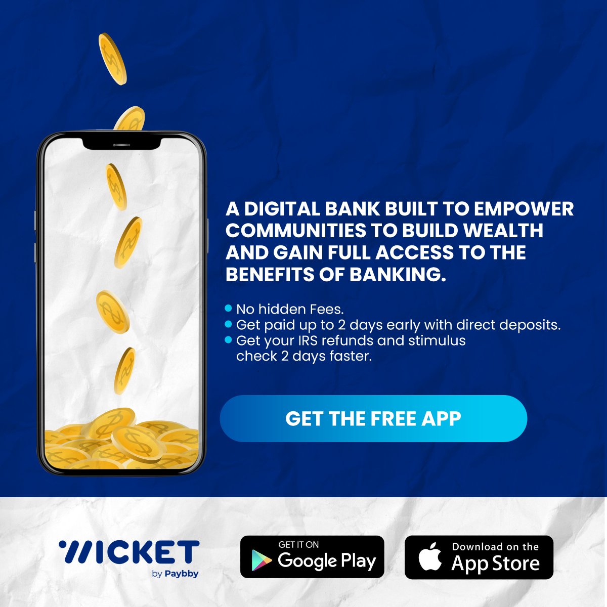 The Wicket app is a digital application built to empower the community to strengthen their financial profile!

Know more about this by visiting hubs.li/H0Z2btm0 

Get the app today!

#wicket #wicketbanking #paybby #onlinebanking