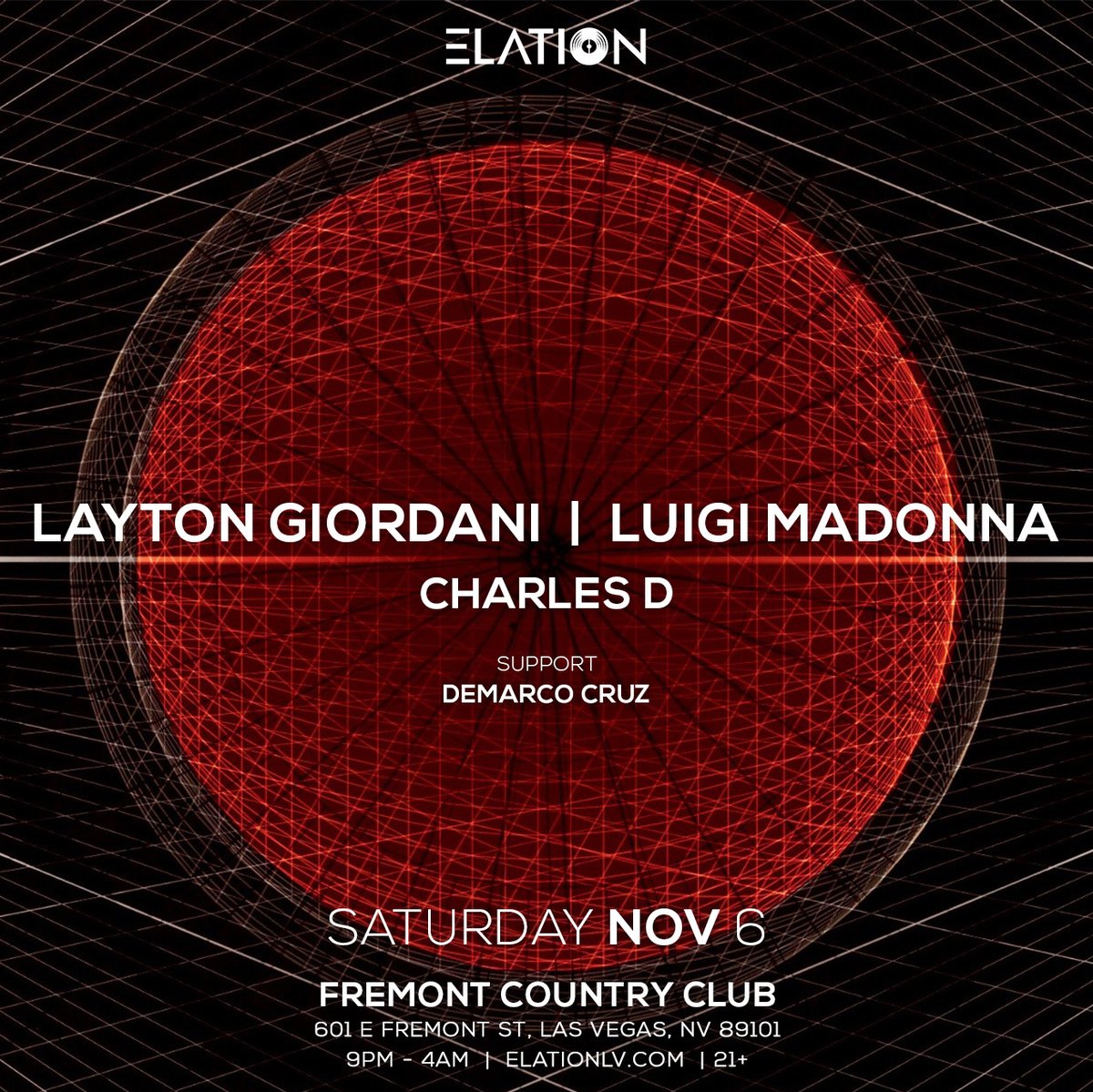 This fall we’re going to the dark side and we’re kicking it off hard with a full night of Techno! Extremely excited to announce we will be raging all night with the legends, Layton Giordani, Luigi Madonna and Charles D. Come get your Techno fix 🖤

elationlv.com