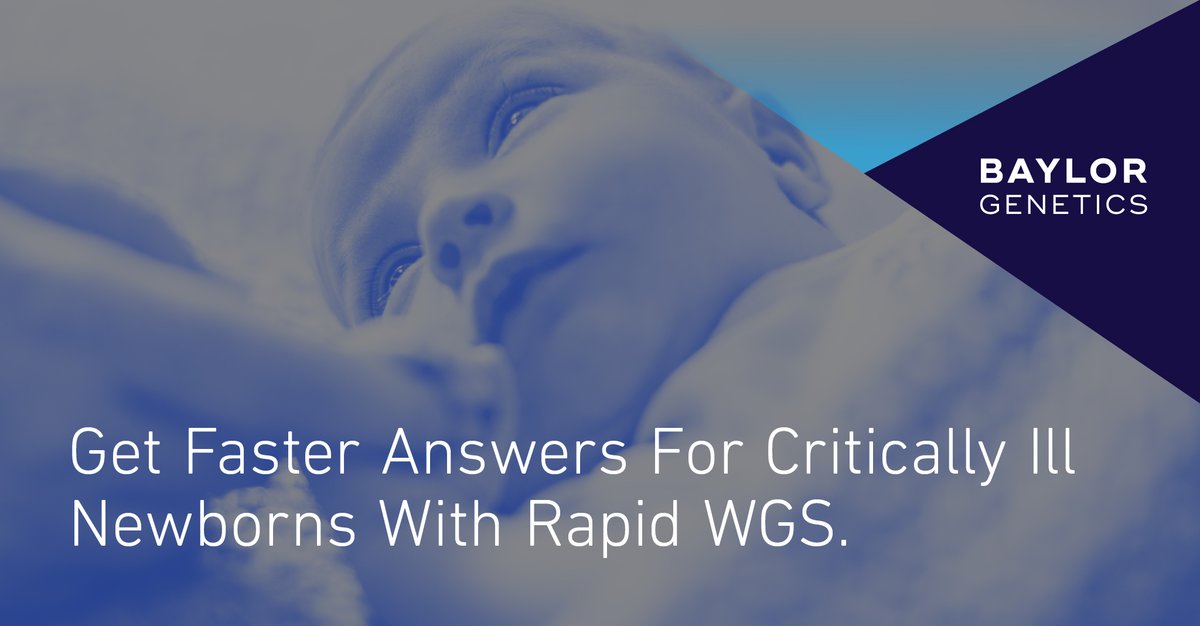 BaylorGenetics's tweet photo. #WholeGenomeSequencing can capture all disease-causing #genetic variations that may be contributing to a newborn’s illness. With one of the fastest TATs, #RapidWGS can offer a diagnosis for patients in 5 days.
Start an order: https://t.co/SuMgnEli3F
#ThinkBG #GCchat https://t.co/f5FB8ADe6e