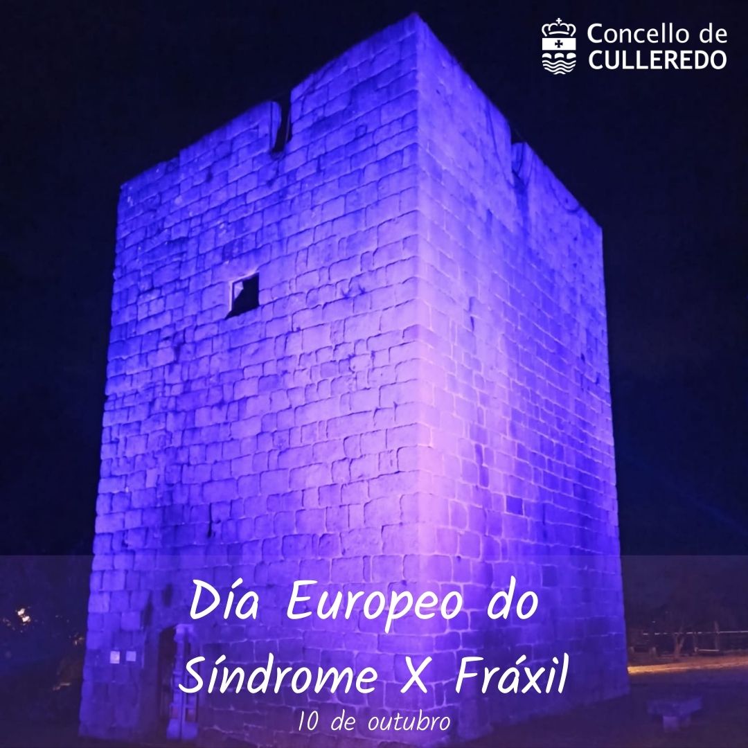 ConcCulleredo's tweet photo. 🟣 Con motivo do Día Europeo do #SíndromeXFráxil o vindeiro domingo, 10 de outubro, a Torre de Celas iluminarase de morado. 
 
📢 Con esta acción o Concello de Culleredo pretende xerar conciencia e darlle visibilidade á loita contra esta doenza. https://t.co/qetkD4PBju