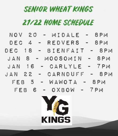 Our 2021/2022 Home Schedule is set!