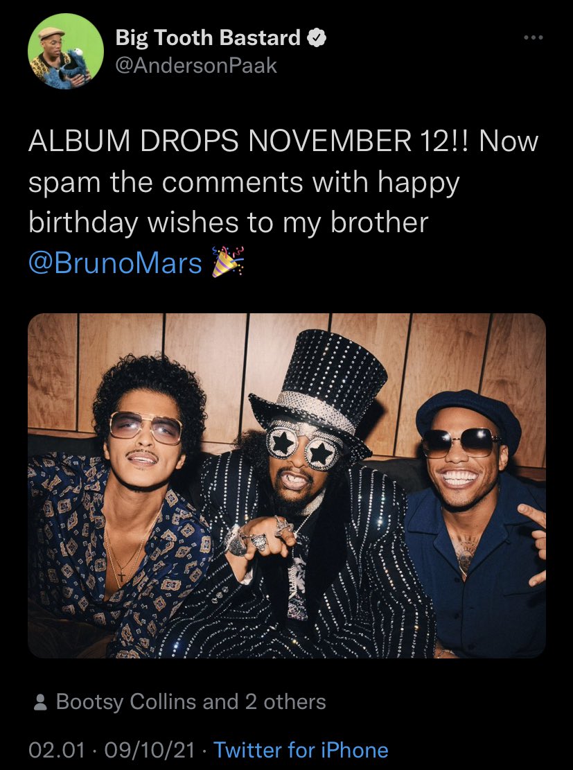 Bruno Mars And Anderson .Paak are announced that their new album “An Evening with Silk Sonic” will be out on this November 12 🔥
