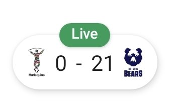 RugbySaz's tweet photo. 0-19 but how? Are Quins playing badly? Will they make one of their famous comebacks in the second half? All I have to go off is this and it's not good enough 😭 https://t.co/iGcPWC2X2W