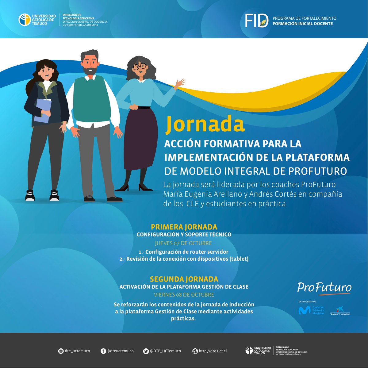 DTE_UCTemuco's tweet photo. @DTE_UCTemuco  Segunda jornada de capacitación en proyecto #GestionDeClase: utilizando la tecnología para fortalecer el aprendizaje. @EducacionUCT @UC_Temuco https://t.co/UHyq2ypHGm
