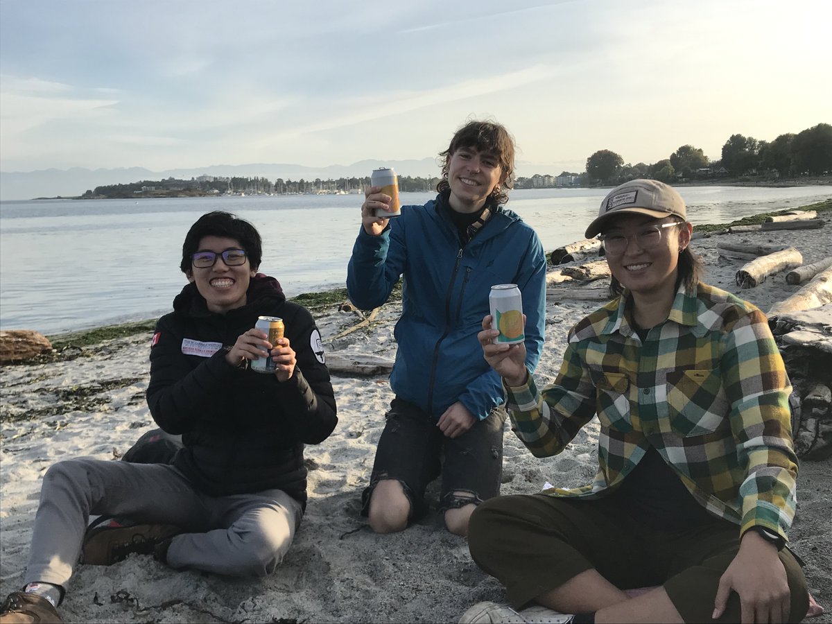 Belated congratulations on <a href="/zanderchila/">Zander</a>’s successful MSc defense! Last week we got together with other recent grads for a proper toast. Zander’s work focuses on Pacific salmon range expansion and shifting fishing opportunity in the Inuvialuit Settlement Region.