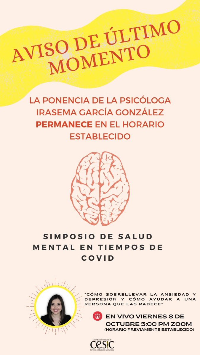 CESICMU's tweet photo. Nos vemos a las 5:00 PM hora Hermosillo ❤️🧠✨
Link de registro
https://t.co/zgtt7DmRhk

*Al final del forms se encuentra el link de acceso al grupo de WhatsApp por donde se pasará la invitación de Zoom https://t.co/q9KBafHo4v