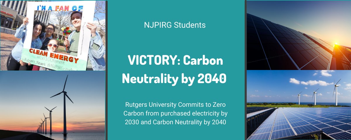 ICYMI: <a href="/RutgersU/">Rutgers University</a> committed to Carbon Neutrality by 2040! 🌎💯.
This is a big win in the fight against climate change!! #cleanenergy <a href="/NJPIRGStudents/">NJPIRG Students</a>