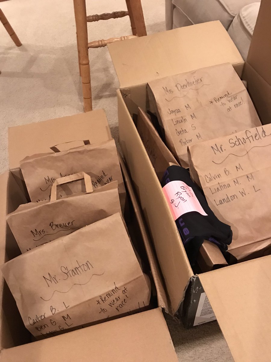 Prepping for our youth run happening at our home meet on Tuesday!  Come and support us, Wildcat Fans!!  Fun starts at 3:30 at Rosie’s Park!!  💜💜💜. <a href="/goodhueschool/">Goodhue School</a> <a href="/JeffSonju/">Jeff Sonju</a>