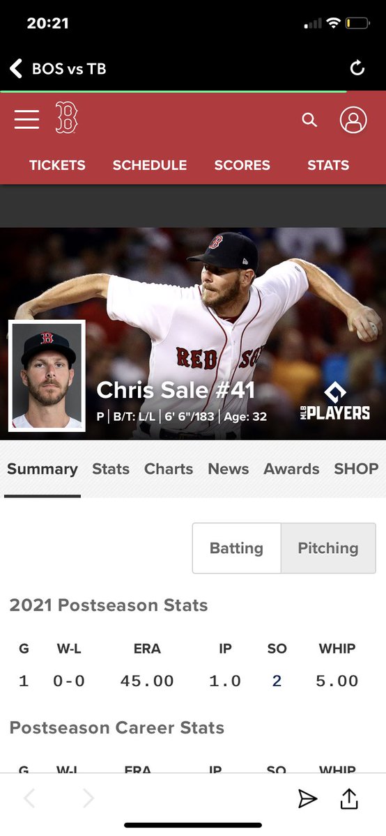 RT @nestor4cy: Chris Sale has the same ERA as Gerrit Cole’s jersey number https://t.co/4bjwSlPWcA