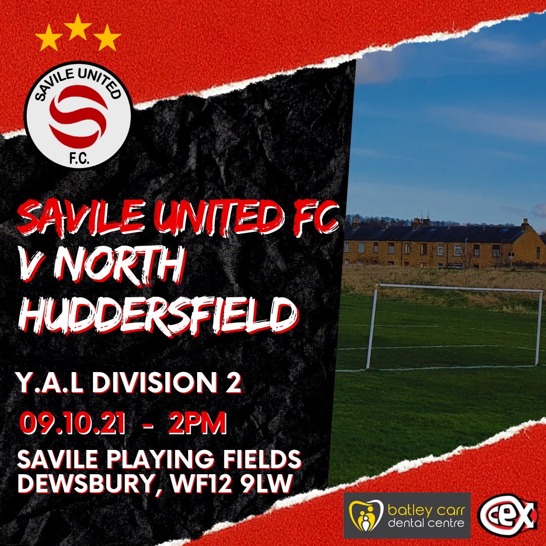 Just the one fixture this weekend as our openage side are back in league action 👇🏽 

⚽️ MATCHDAY 6
📆 09.10.21
🏆 YAL Div 2
🆚️ North Huddersfield
📍Savile Playing Fields
⌚️ 2PM

#SUFC🇲🇨🇵🇸