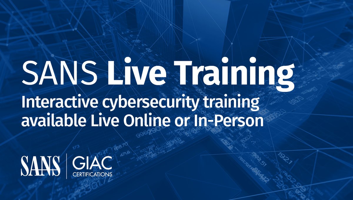 SANSInstitute's tweet photo. Build practical #cybersecurity skills through hands-on #SANSTraining events, including:

#DFIRCON East | Miami or Virtual 
#SANSRocky Mountain Fall | Denver or Virtual 
#SANSSF | San Francisco or Virtual 
#SANSCDI | Washington, DC or Virtual 

Learn More: https://t.co/McUF5q4ofq https://t.co/GTZIK4vehk