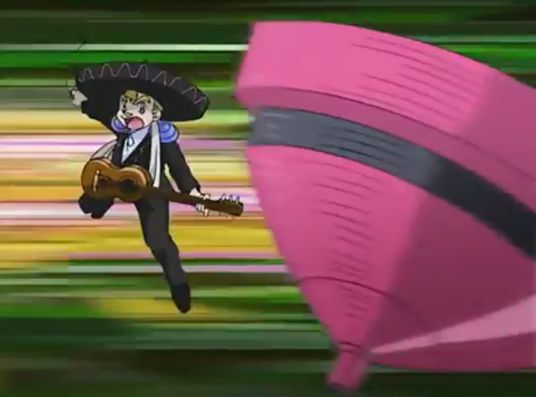 beybladeotd's tweet photo. Todays beyblader of the day is Miguel from the original saga, Bakuten Shoot!
A mariachi singer and member of the Mexican representatives, The Renegades. He uses a guitar launcher and a beyblade customised with guitar strings that is stronger than piano wire to attack opponents!🎸 https://t.co/PF9kO1Z1fM